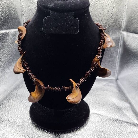 Artisan Made Strung Seedpod Long Necklace - Picture 1 of 5